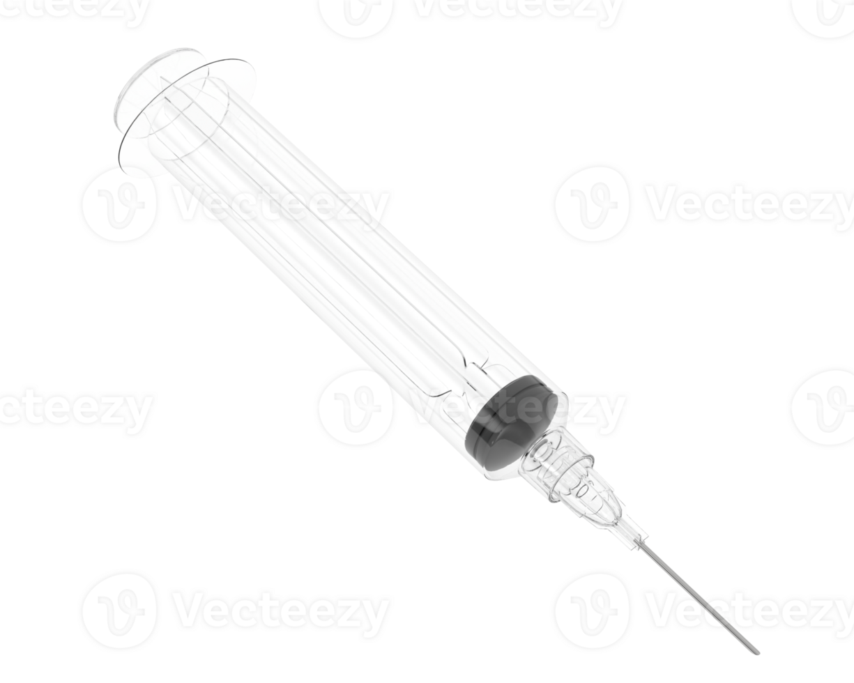 Syringe isolated on background. 3d rendering - illustration png