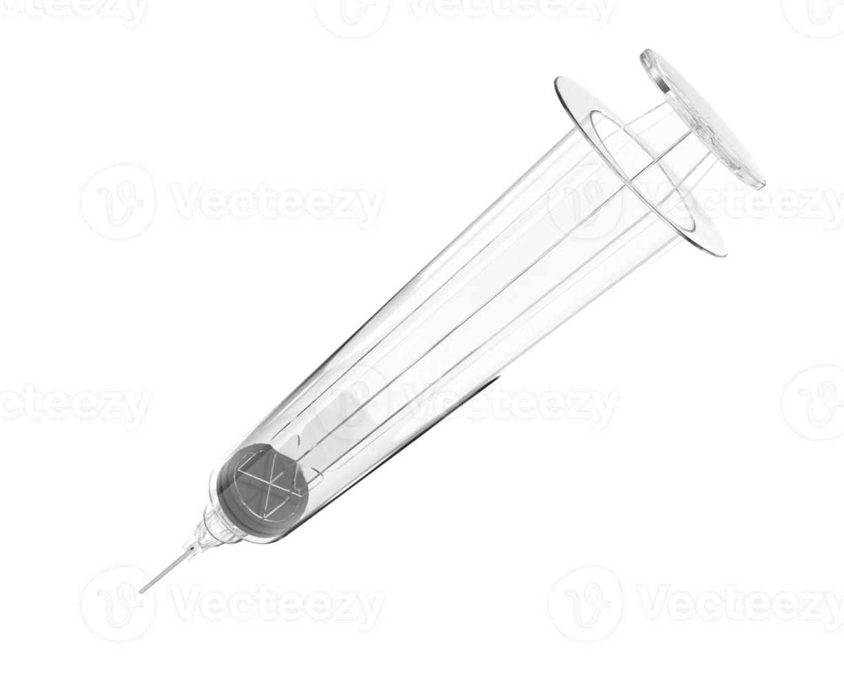 Syringe isolated on background. 3d rendering - illustration png