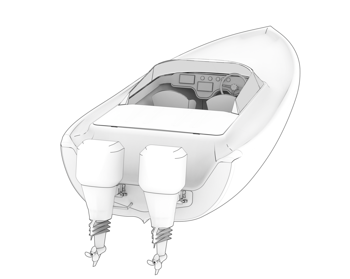 Speedboat isolated on background. 3d rendering - illustration png
