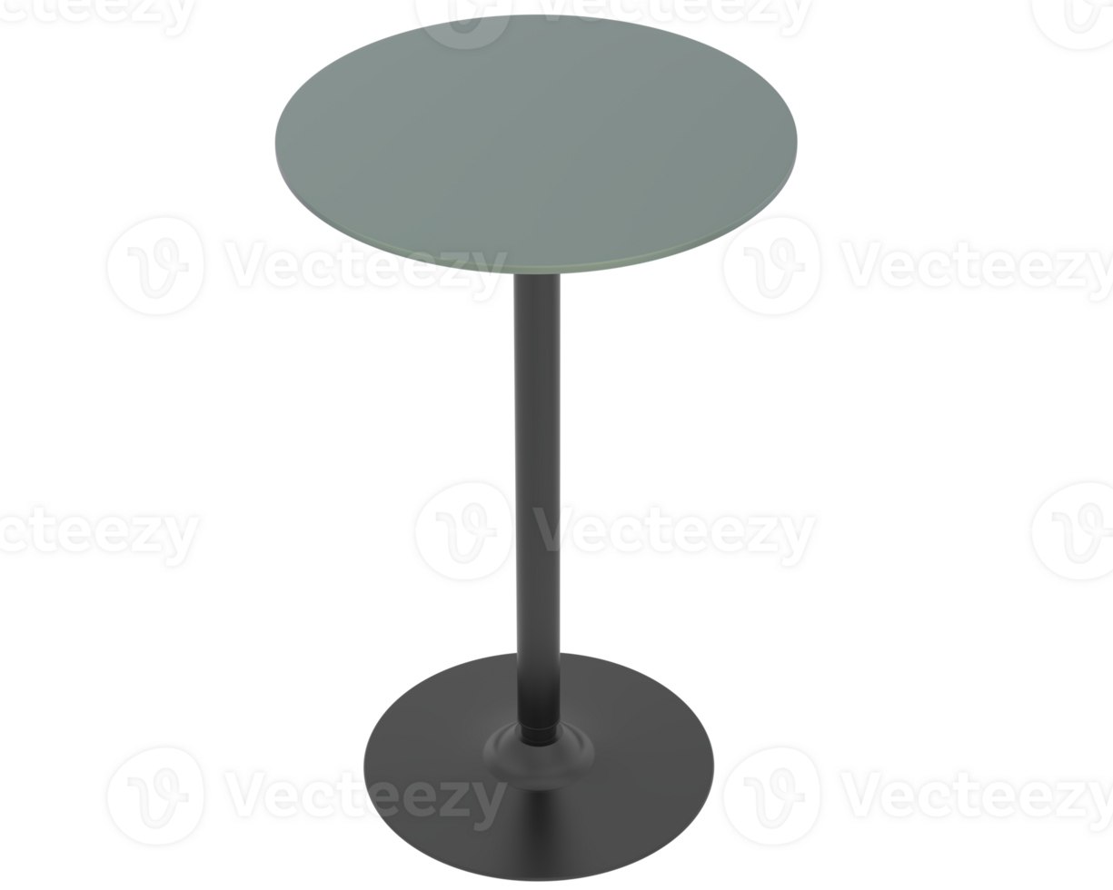 Round display table isolated on background. 3d rendering - illustration png