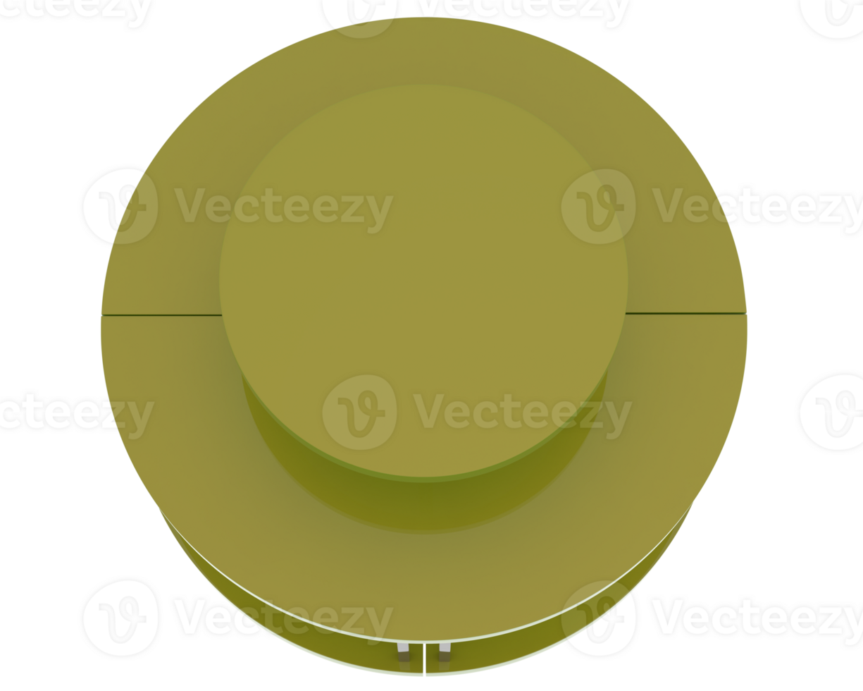Round display table isolated on background. 3d rendering - illustration png