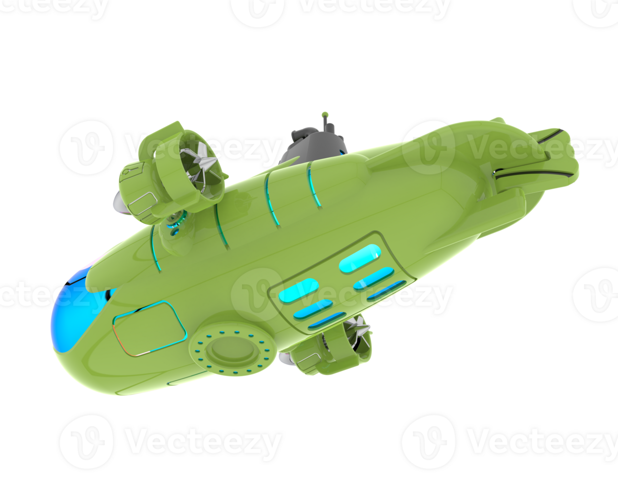 Submarine isolated on background. 3d rendering - illustration png