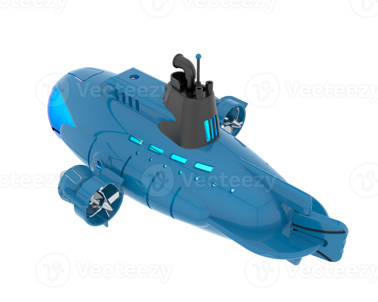 Submarine isolated on background. 3d rendering - illustration png