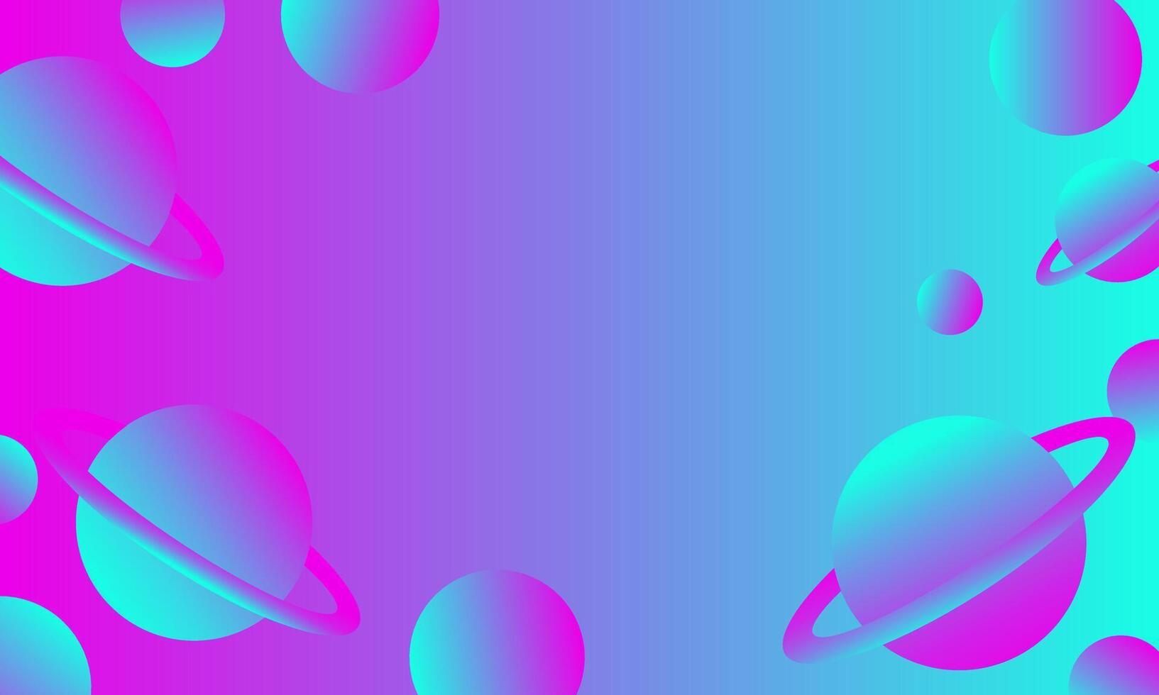 abstract holographic background with planets and space in pink and blue colors vector