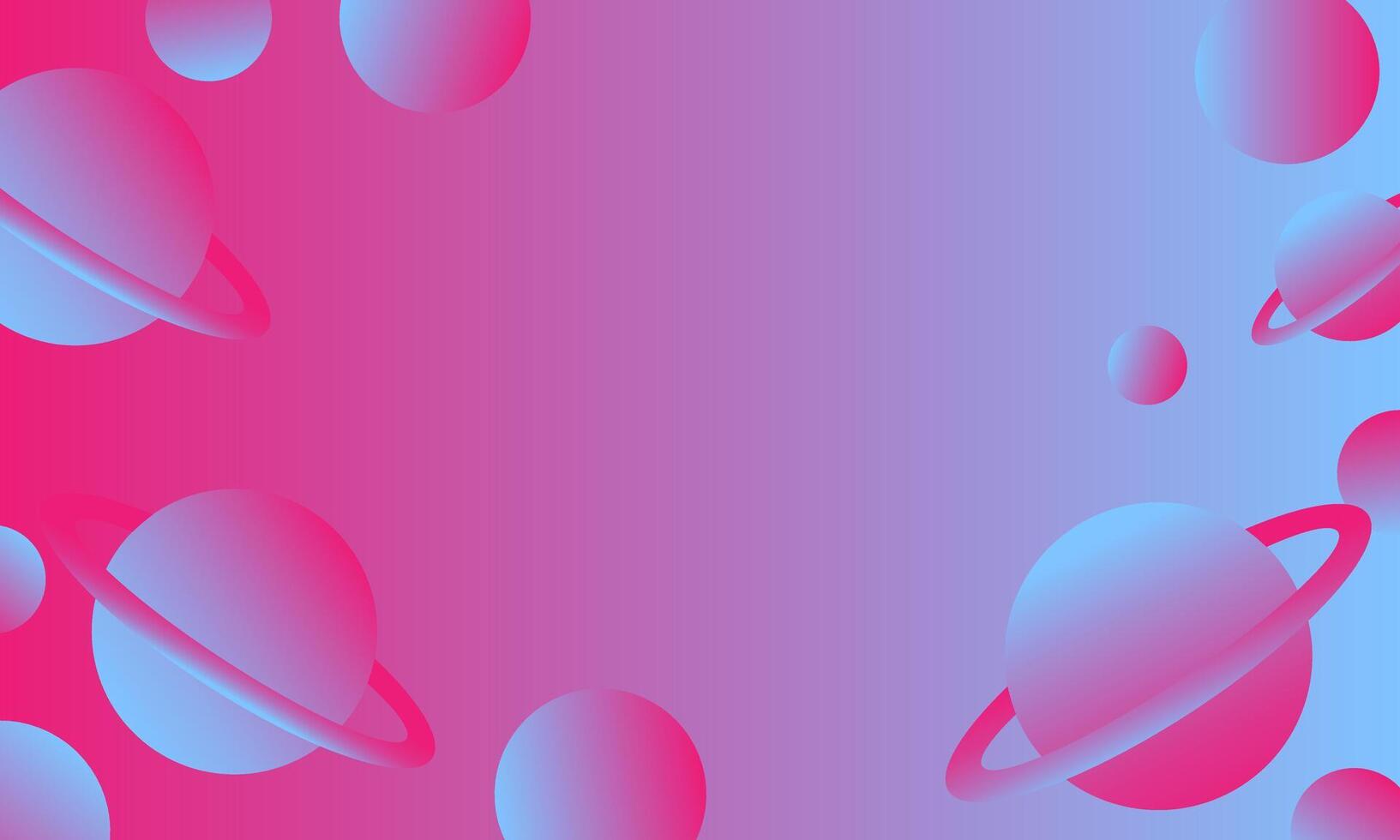 abstract holographic background with planets and space in pink and blue colors vector