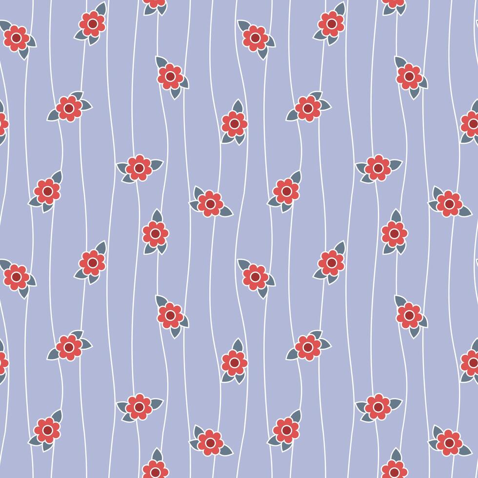 Seamless pattern with flowers on a blue background. illustration vector