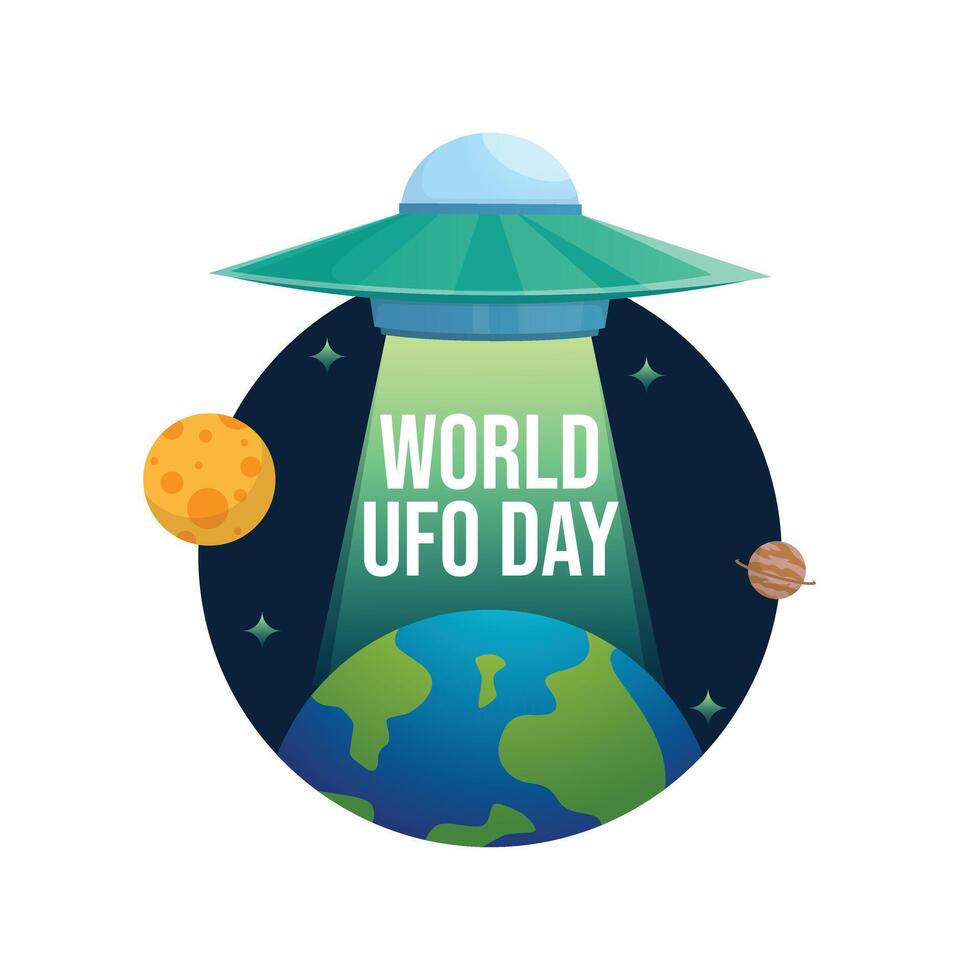 World UFO day design template good for celebation usage. UFO illustration. flat design. eps 10. vector