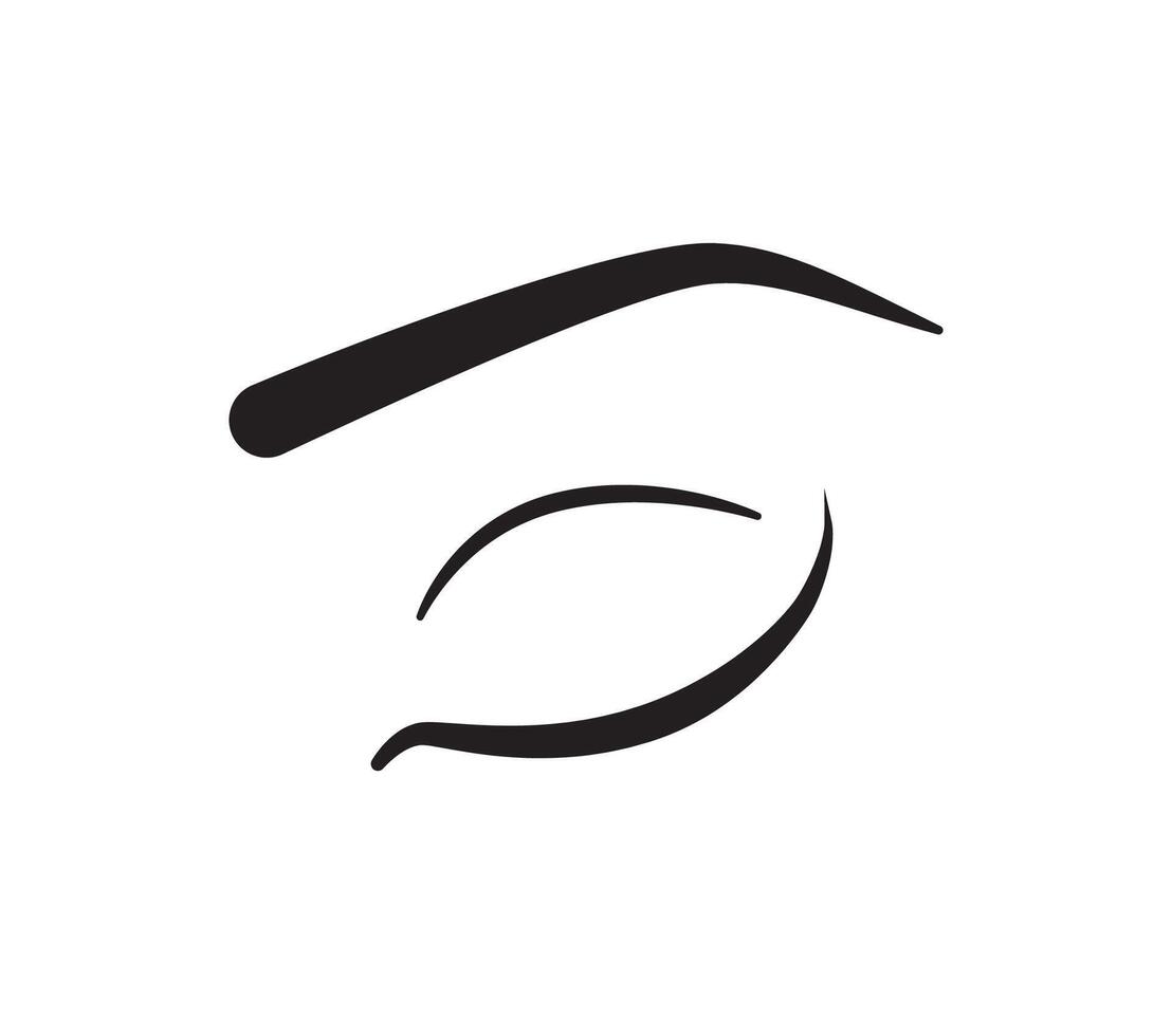 Closed eye flat black icon isolated on white vector