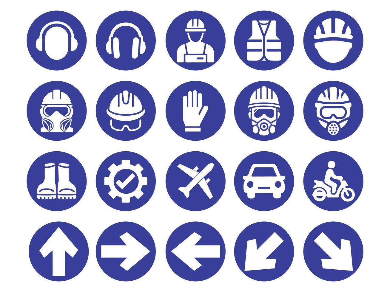 WARNING SET SYMBOL SAFETY, Work safety vector