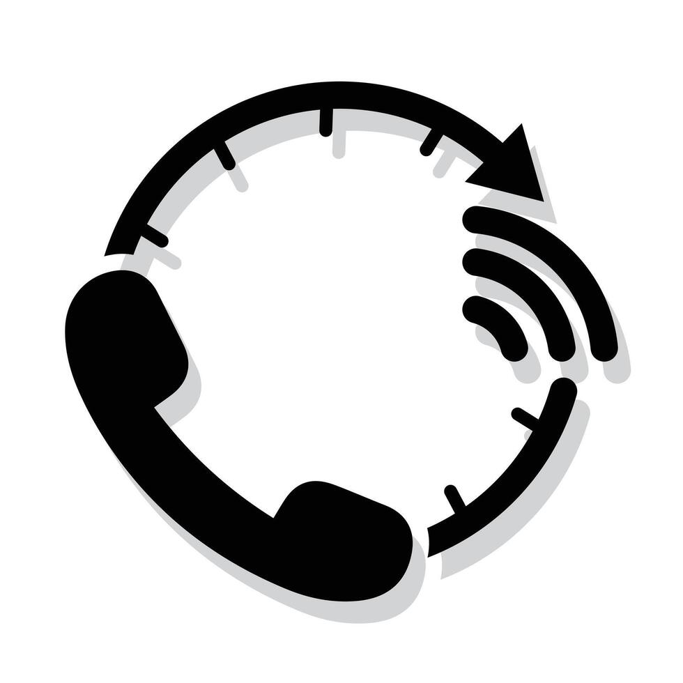 Telephone service circle outline logo vector