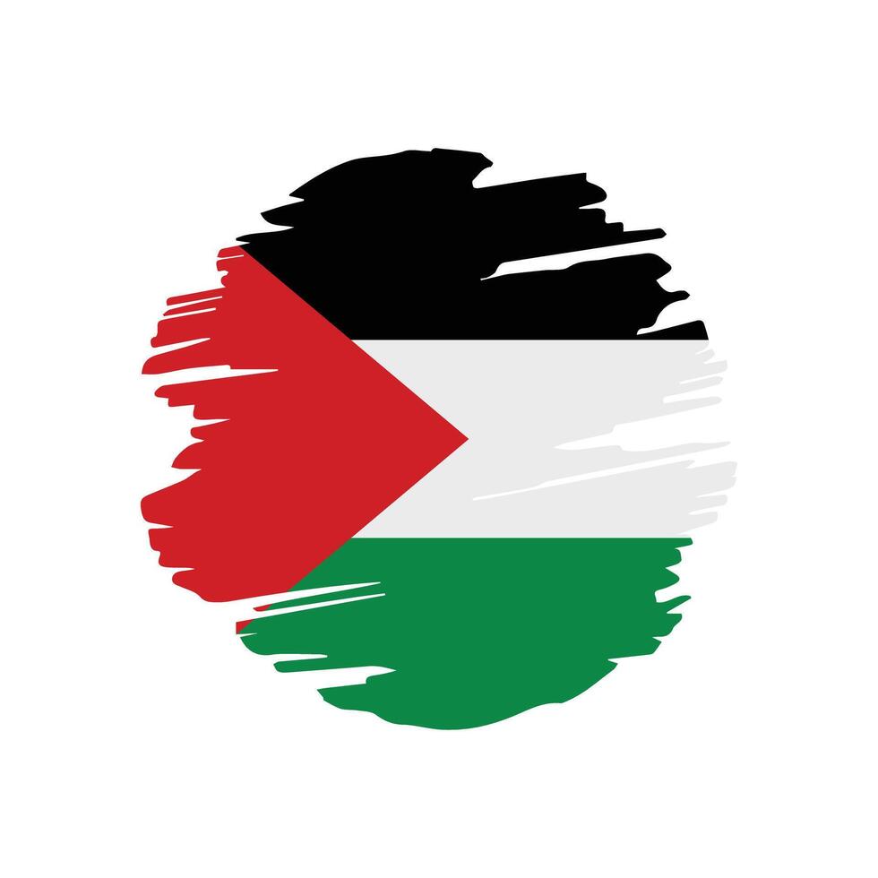 Illustration of circular Palestine flag vector