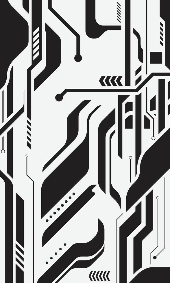 Monochrome cyberpunk futuristic technology wallpaper vector