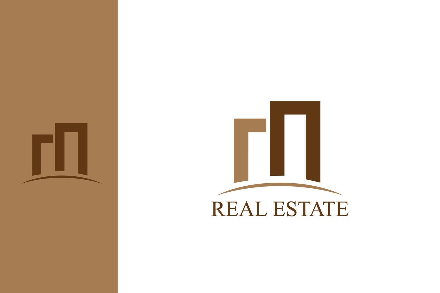 m and n letters building city real estate business logo concept vector