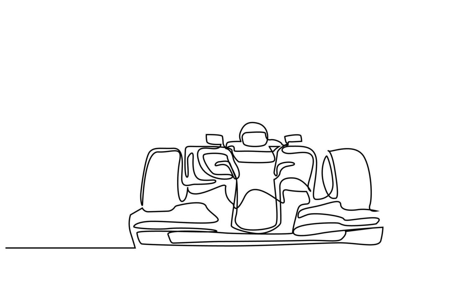 formula car racing vehicle athlete lifestyle line art vector