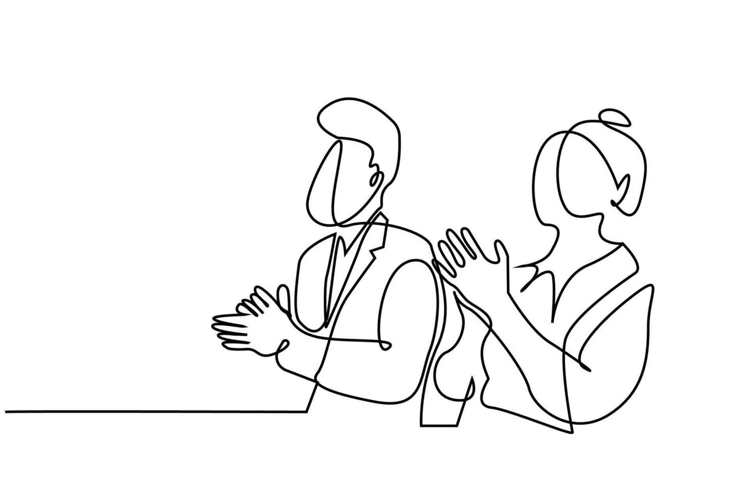 people workplace classroom applaud happy line art vector