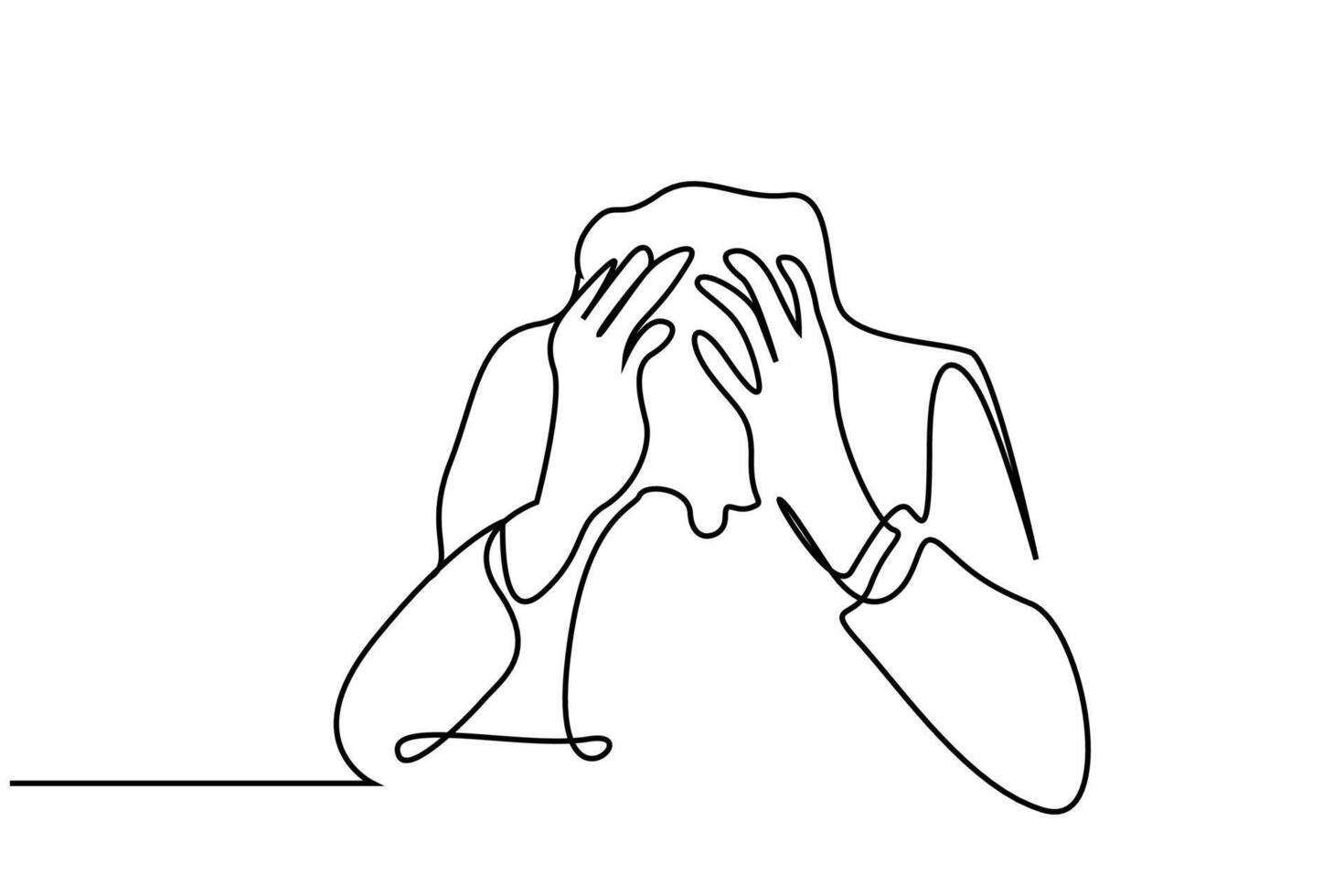 businessman bankruptcy dismissal crying sad line vector