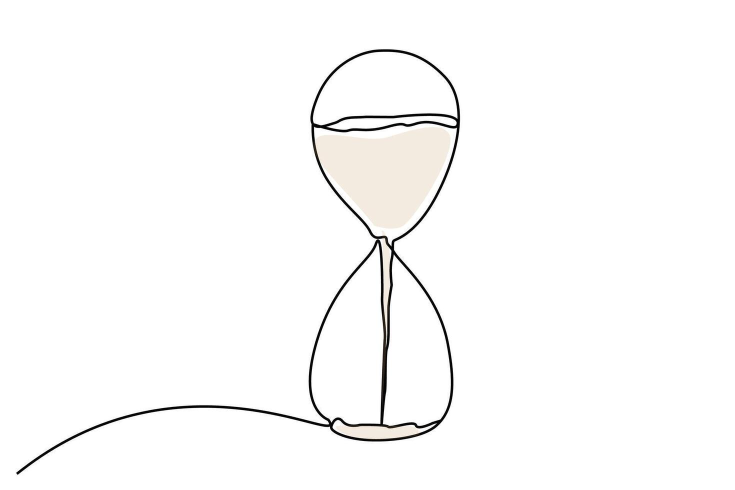 hourglass object move timer line art vector