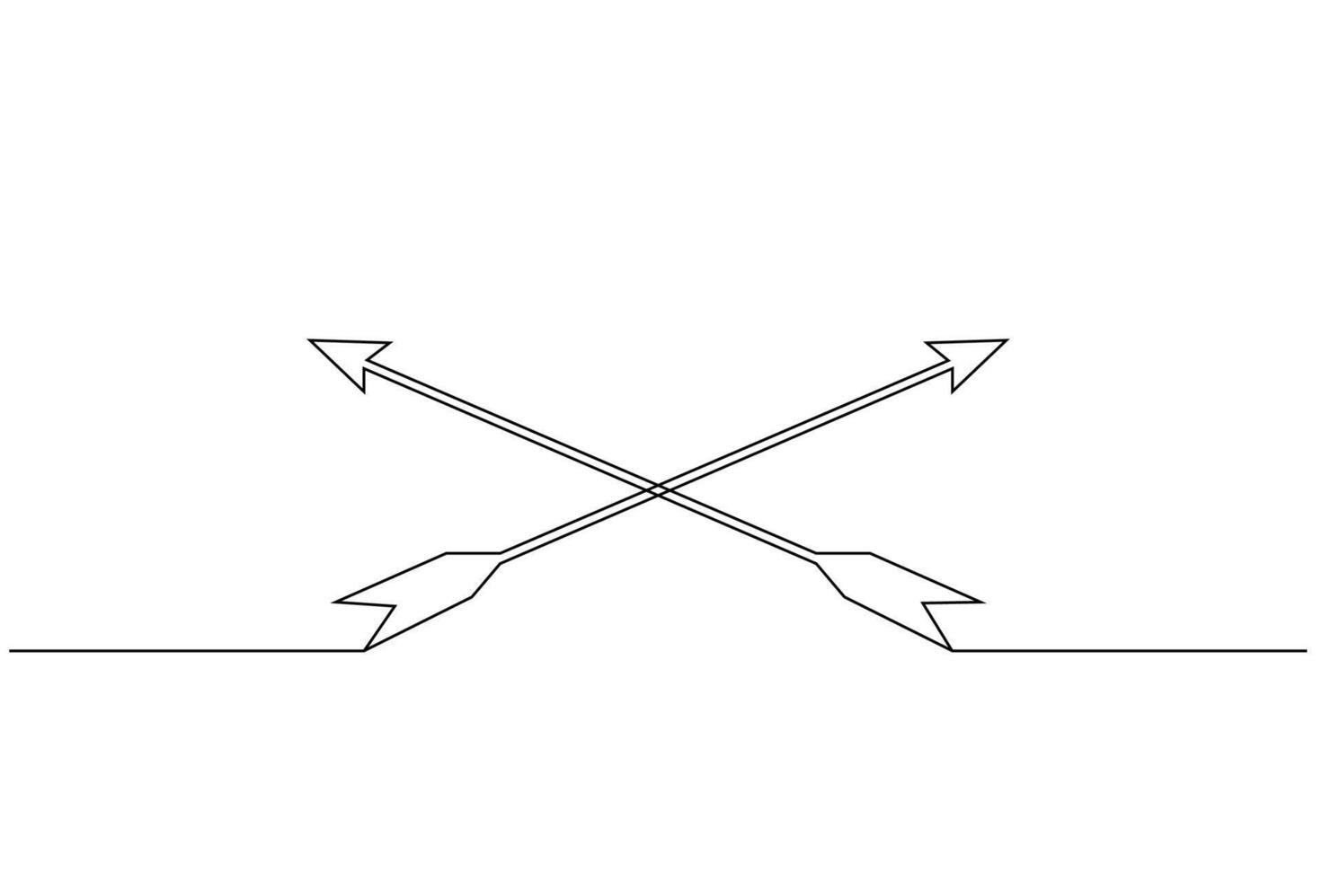 arrow box weapon pose line art vector