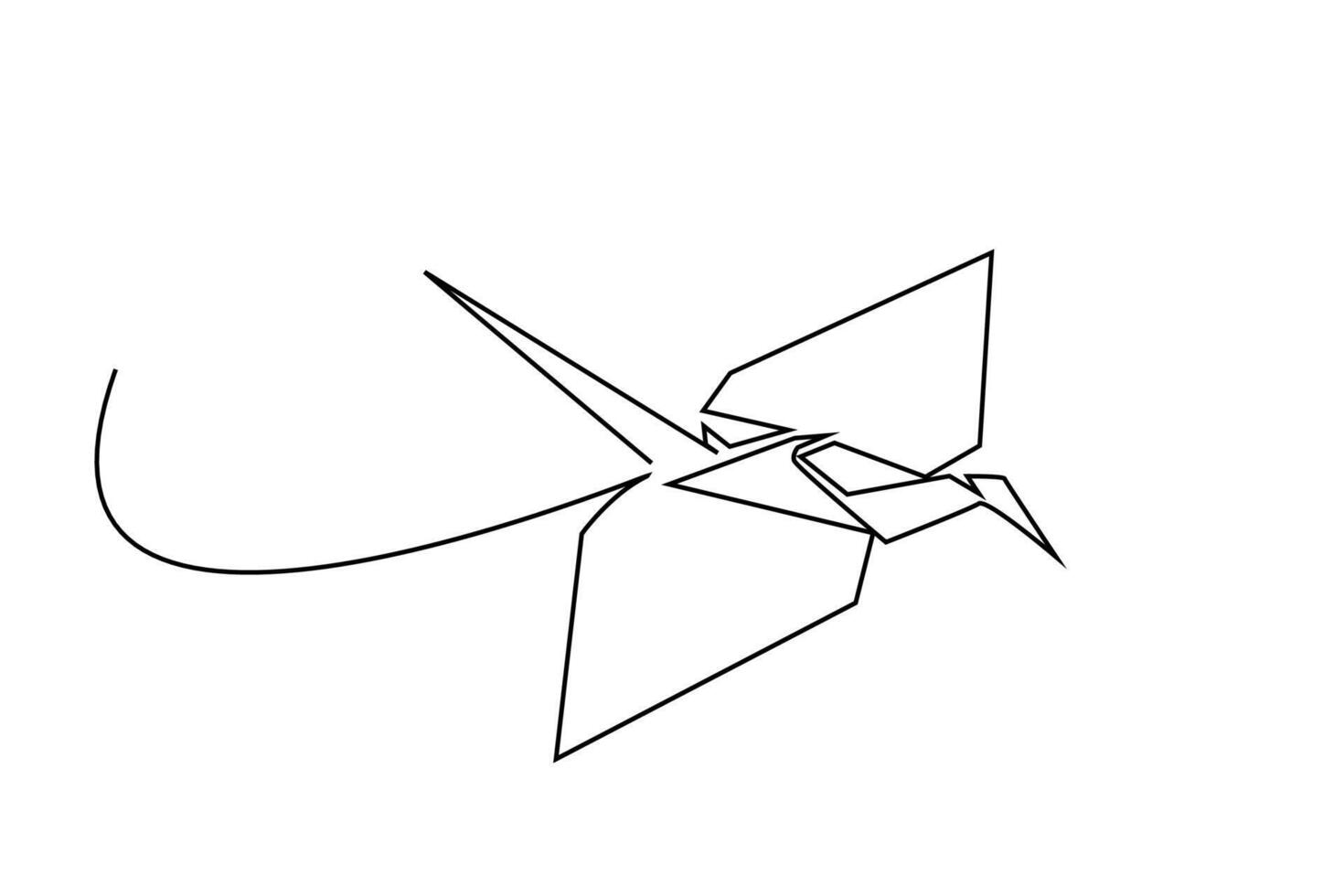 paper cardboard origami bird animal figure line art vector