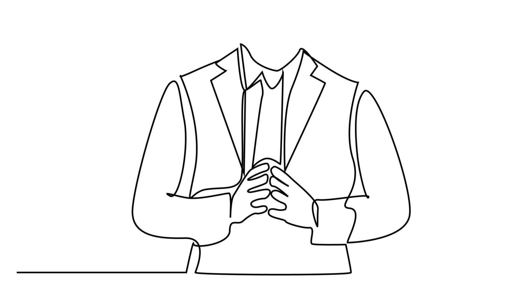serious professional businessman making explanation talking listening carefully pose line art vector
