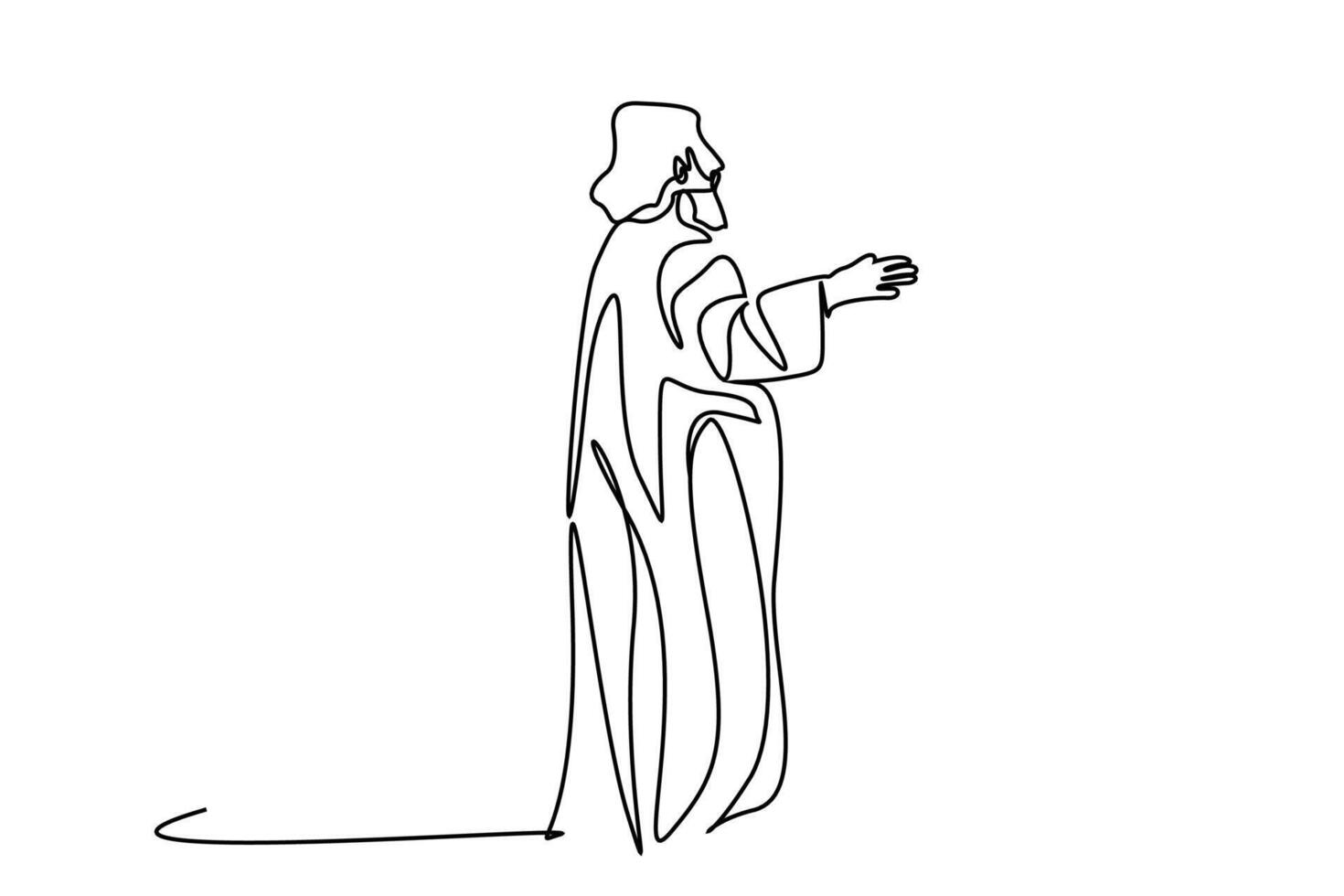 ancient greek historical thinker philosopher speaker old mature man speaking community native clothes line art vector