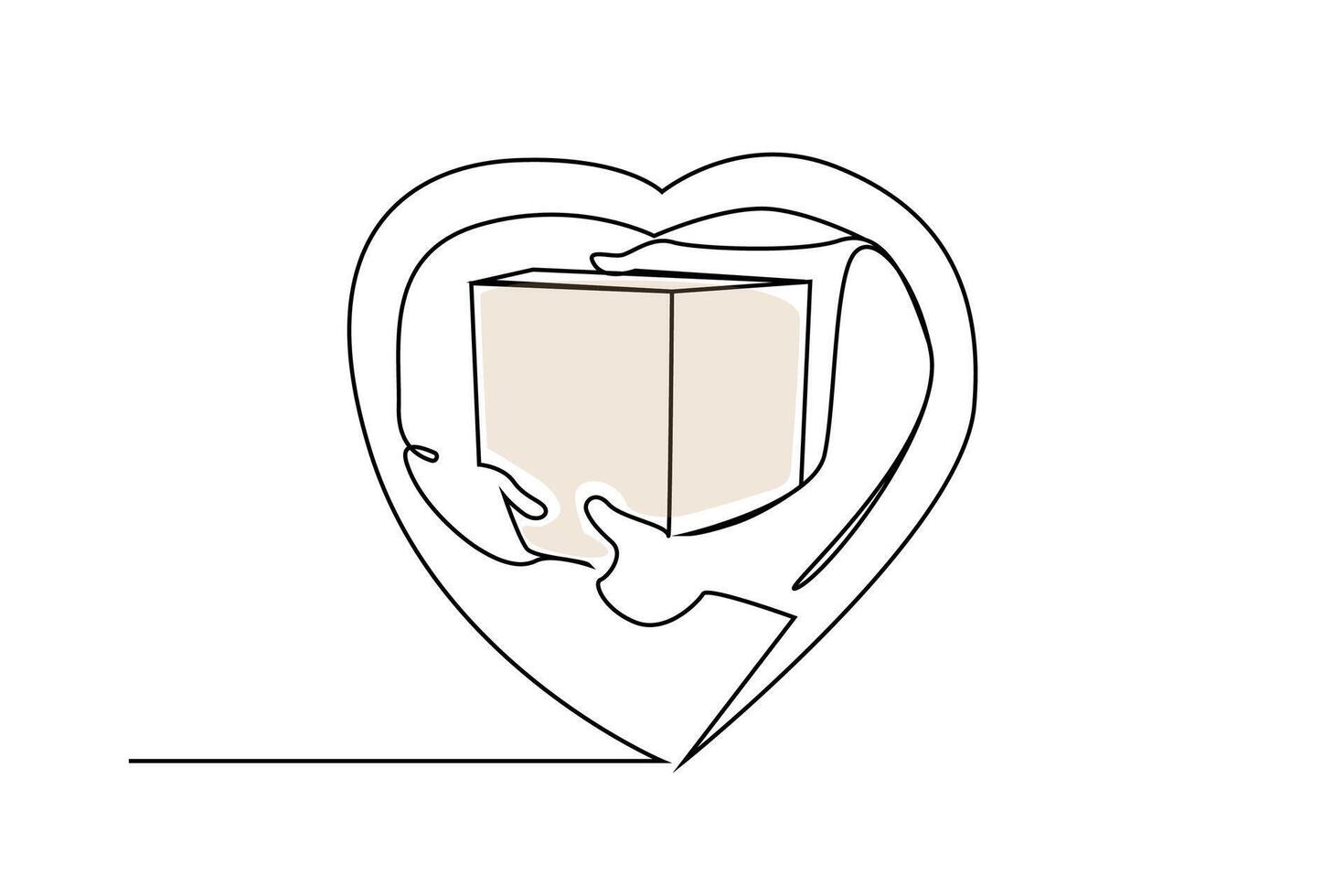 cargo business heart sign service line art vector