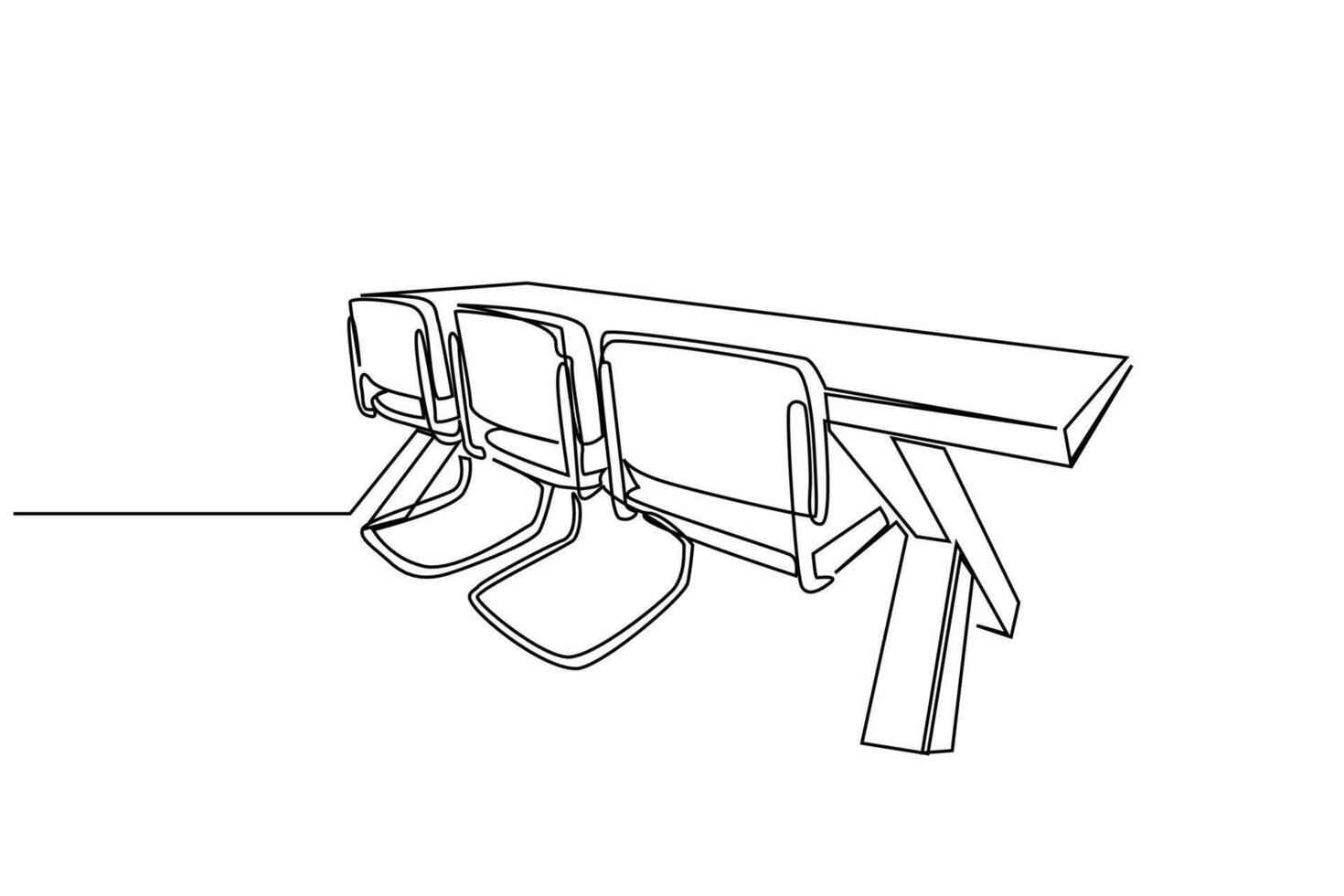 business modern office desk chair concept nobody line art vector