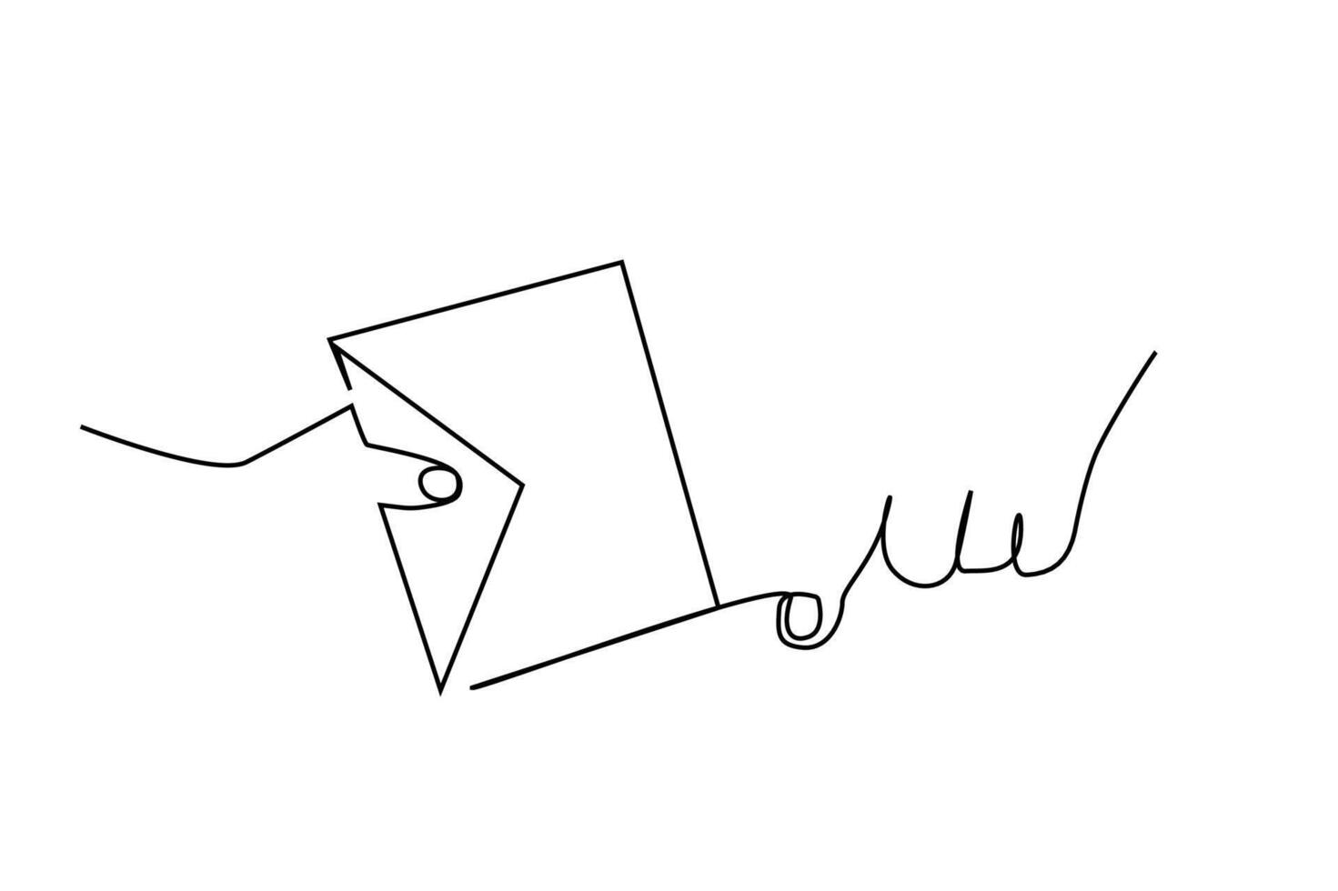 people hands letter vote send envelope line art vector