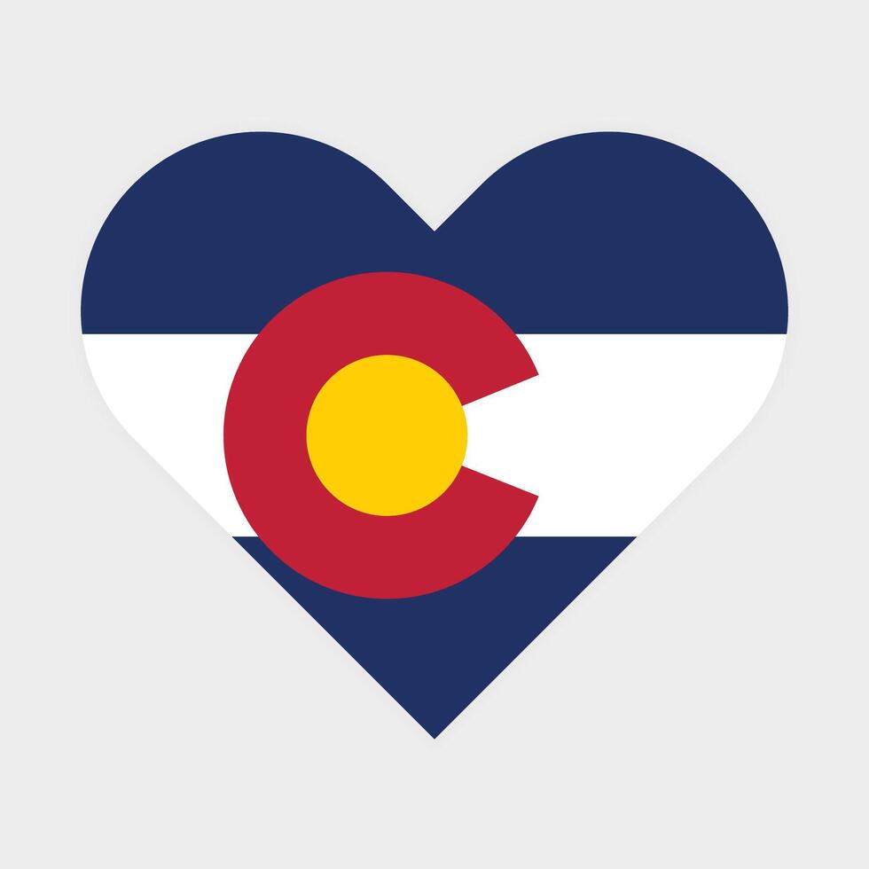Colorado State Flag illustration. Colorado Flag. Colorado State Heart Flag. vector