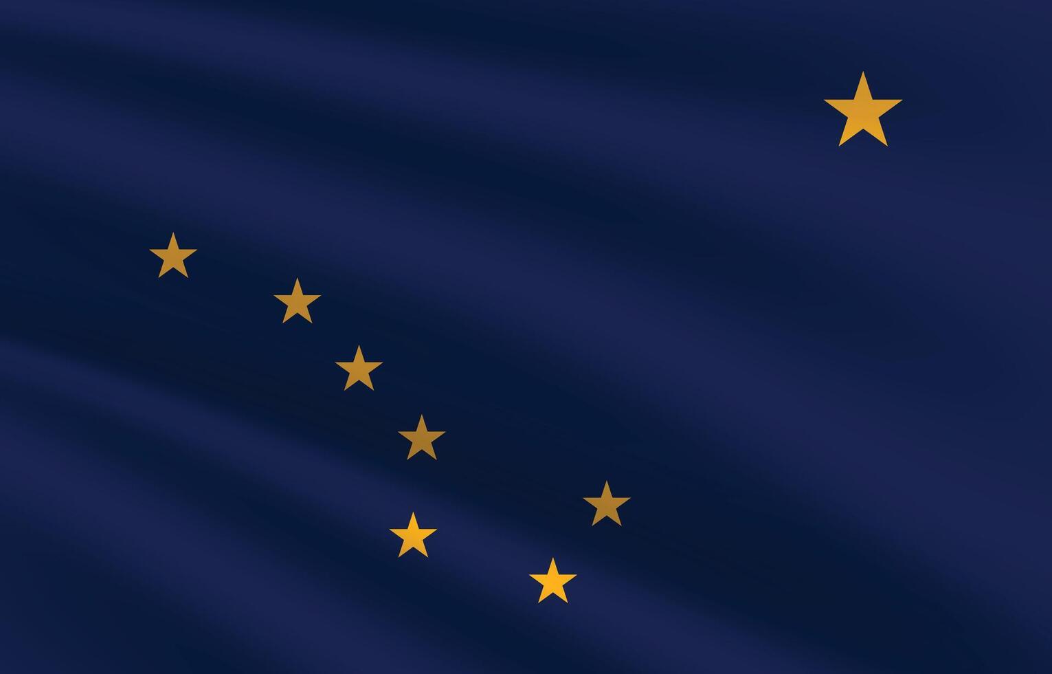 Alaska State Flag illustration. Alaska Flag. Waving Alaska State Flag. vector