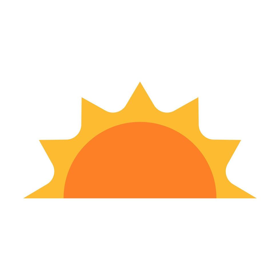 A half sun is setting downwards icon sunset concept for graphic design, logo, website, social media, mobile app, UI illustration vector