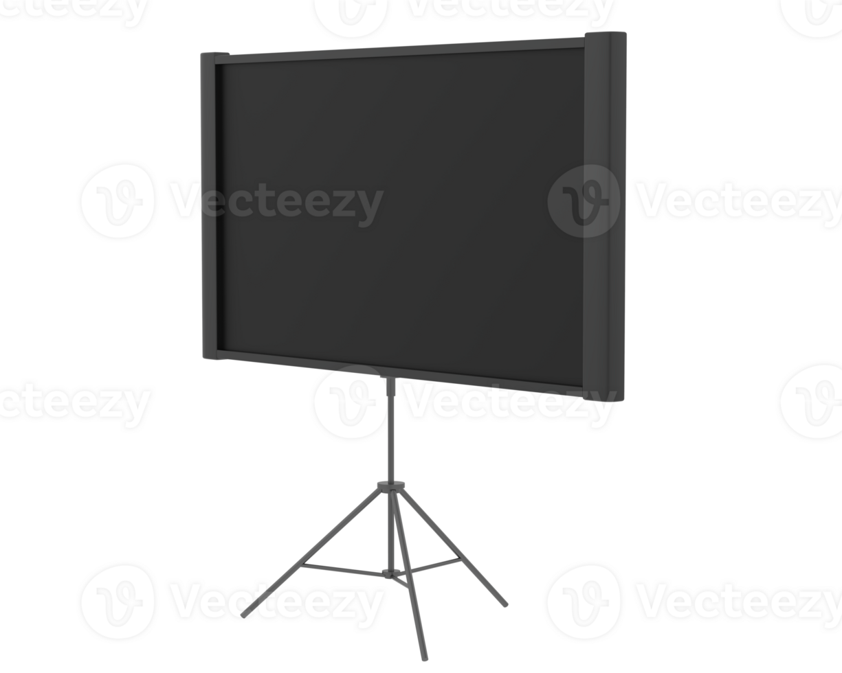 Screen projector wall isolated on background. 3d rendering - illustration png