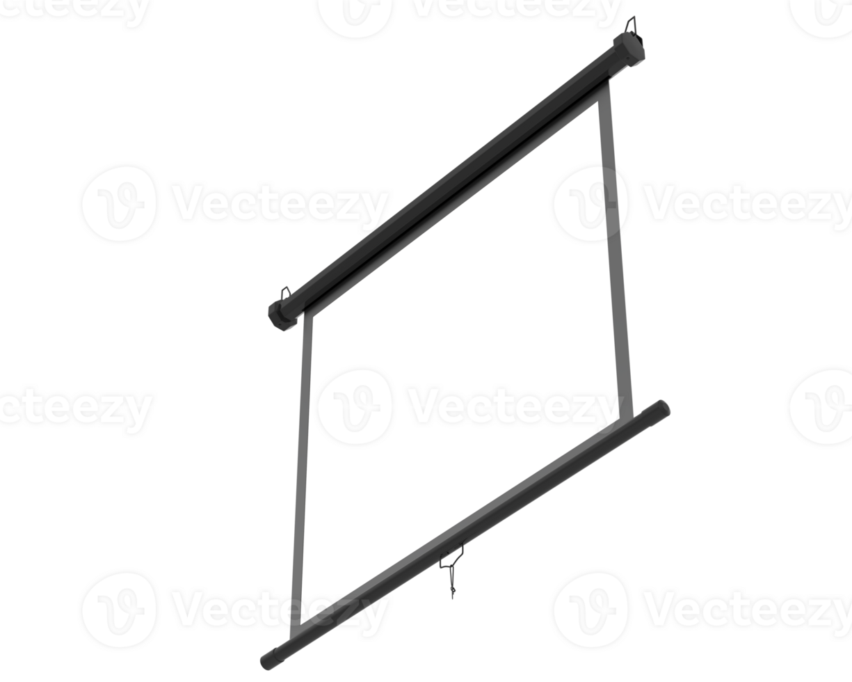 Screen projector wall isolated on background. 3d rendering - illustration png