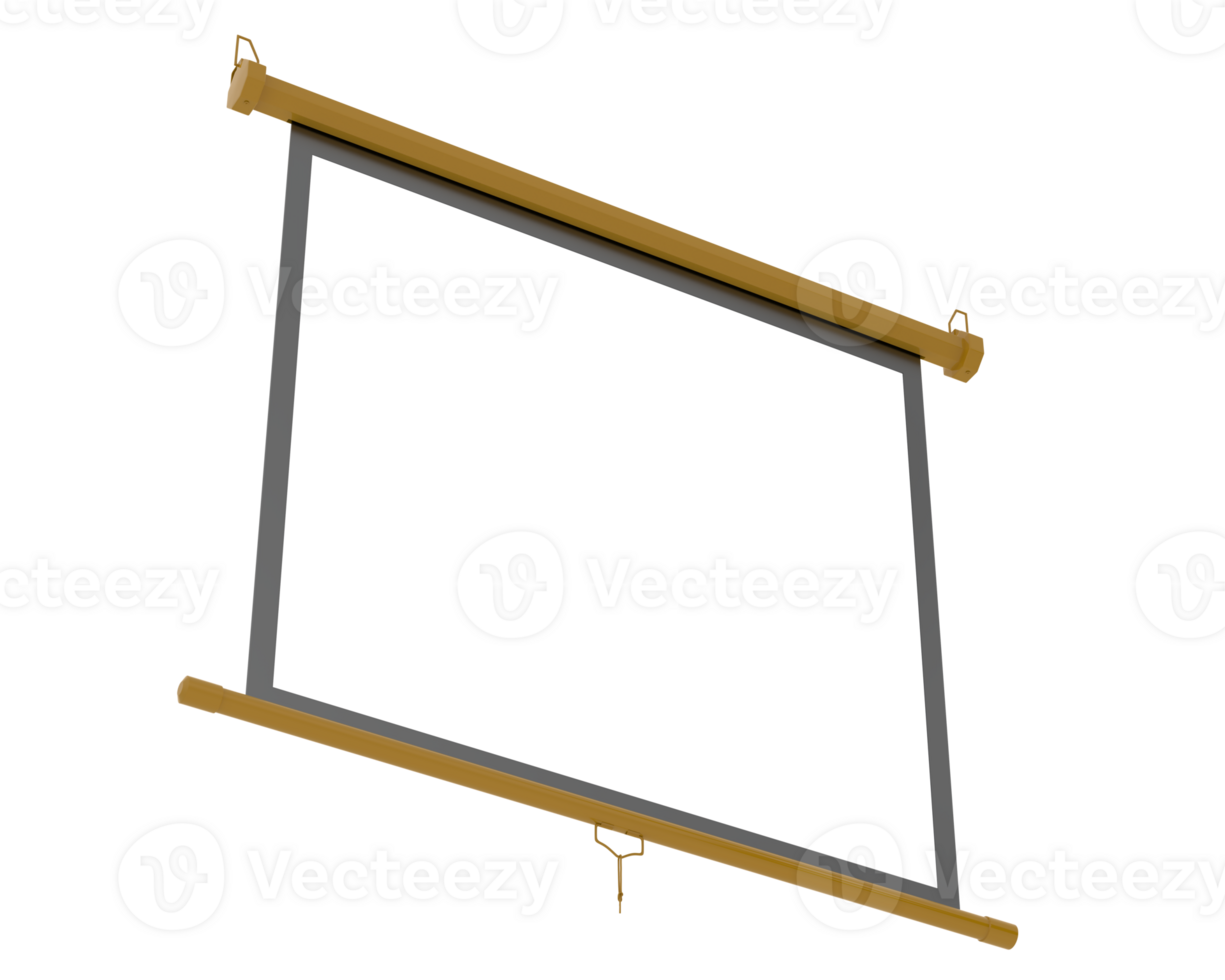 Screen projector wall isolated on background. 3d rendering - illustration png