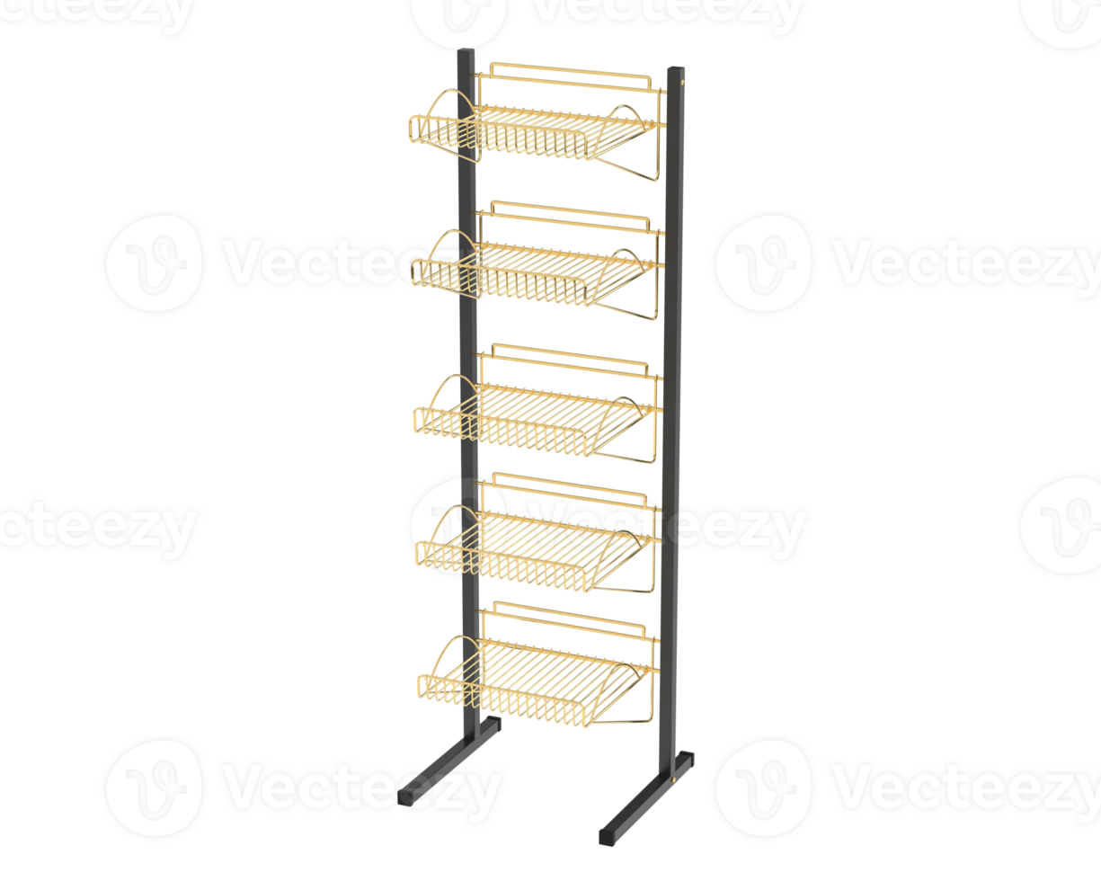 Slat rack display isolated on background. 3d rendering - illustration png