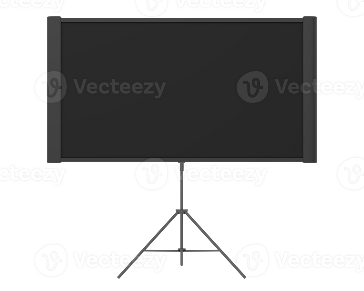 Screen projector wall isolated on background. 3d rendering - illustration png
