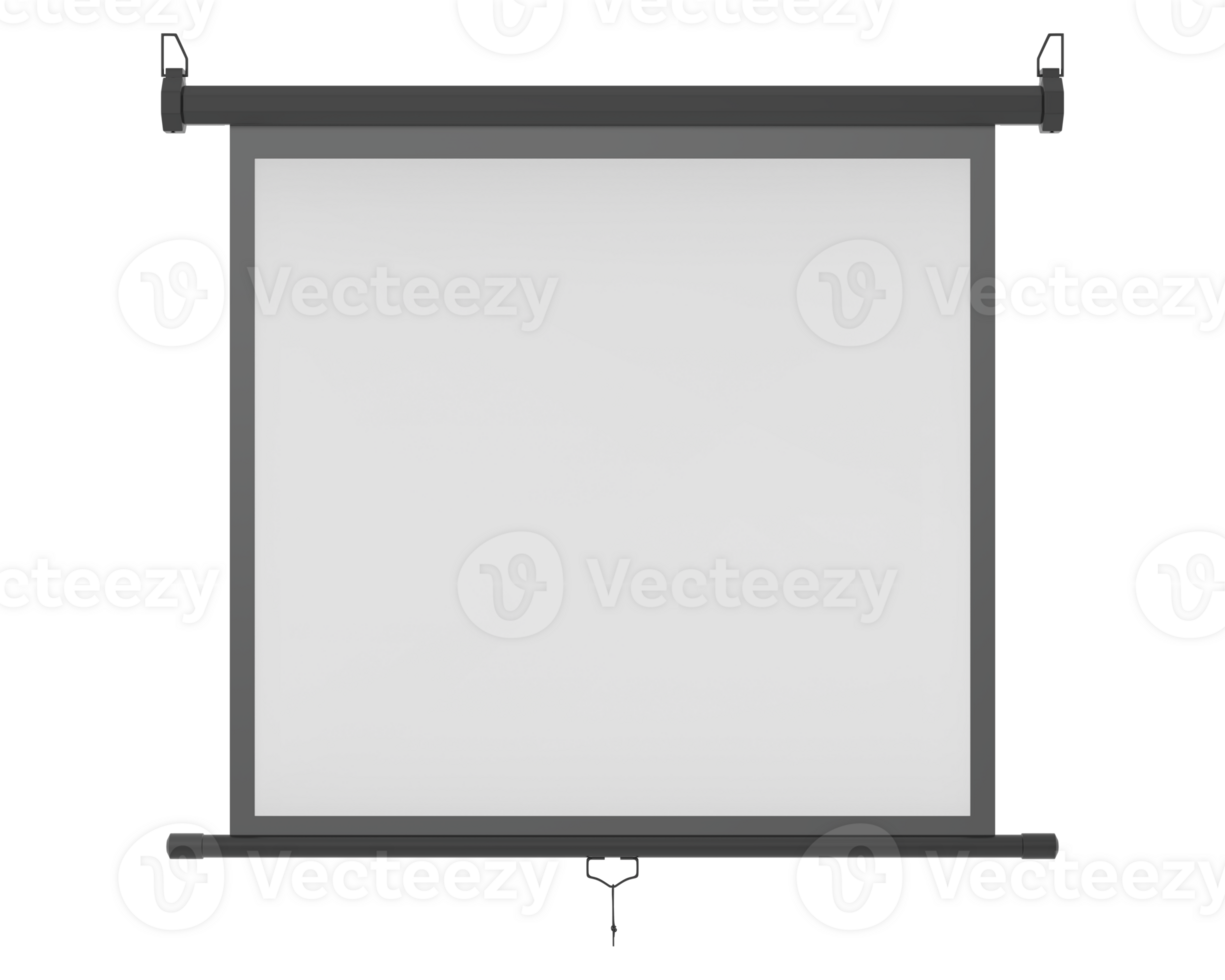 Screen projector wall isolated on background. 3d rendering - illustration png