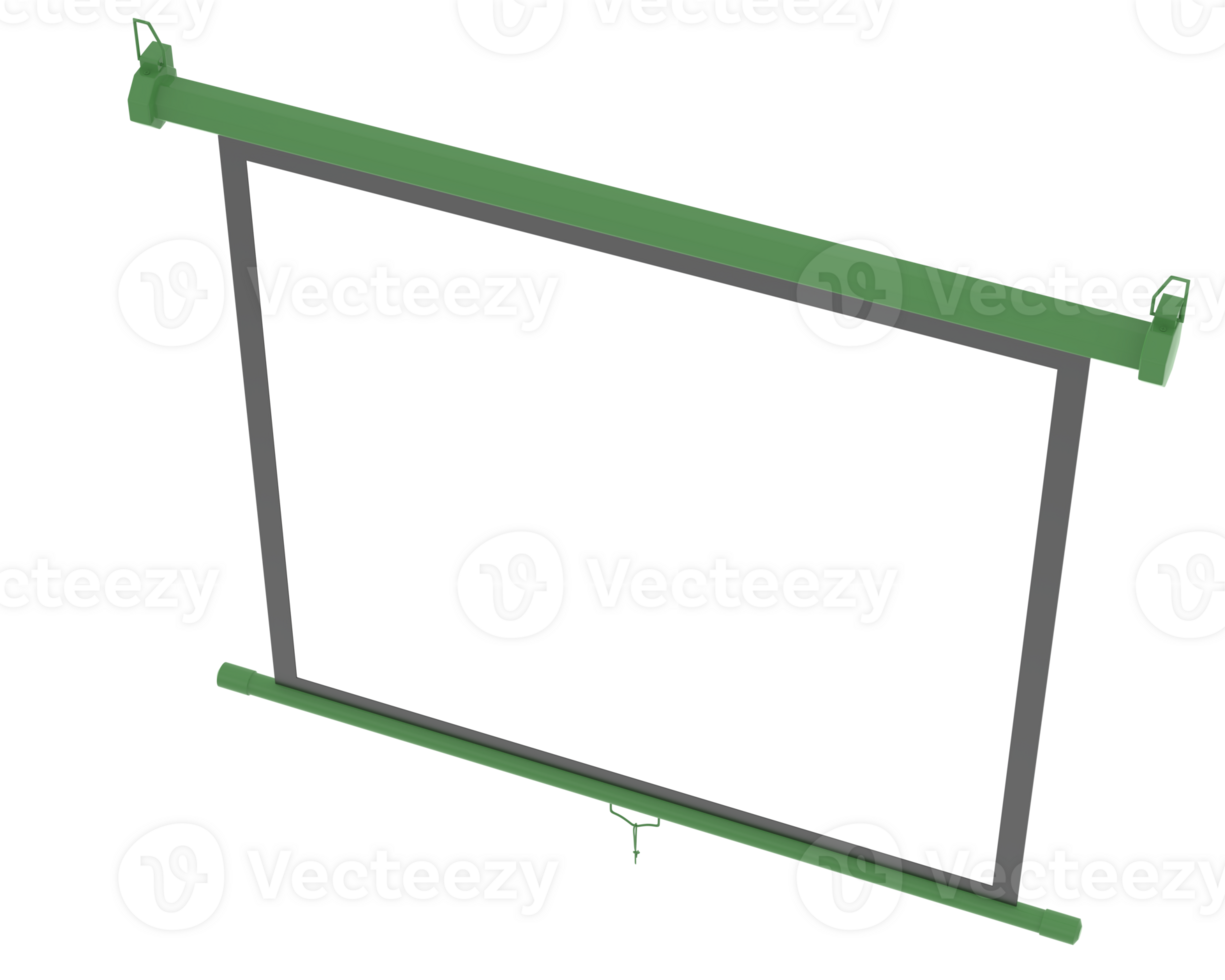 Screen projector wall isolated on background. 3d rendering - illustration png