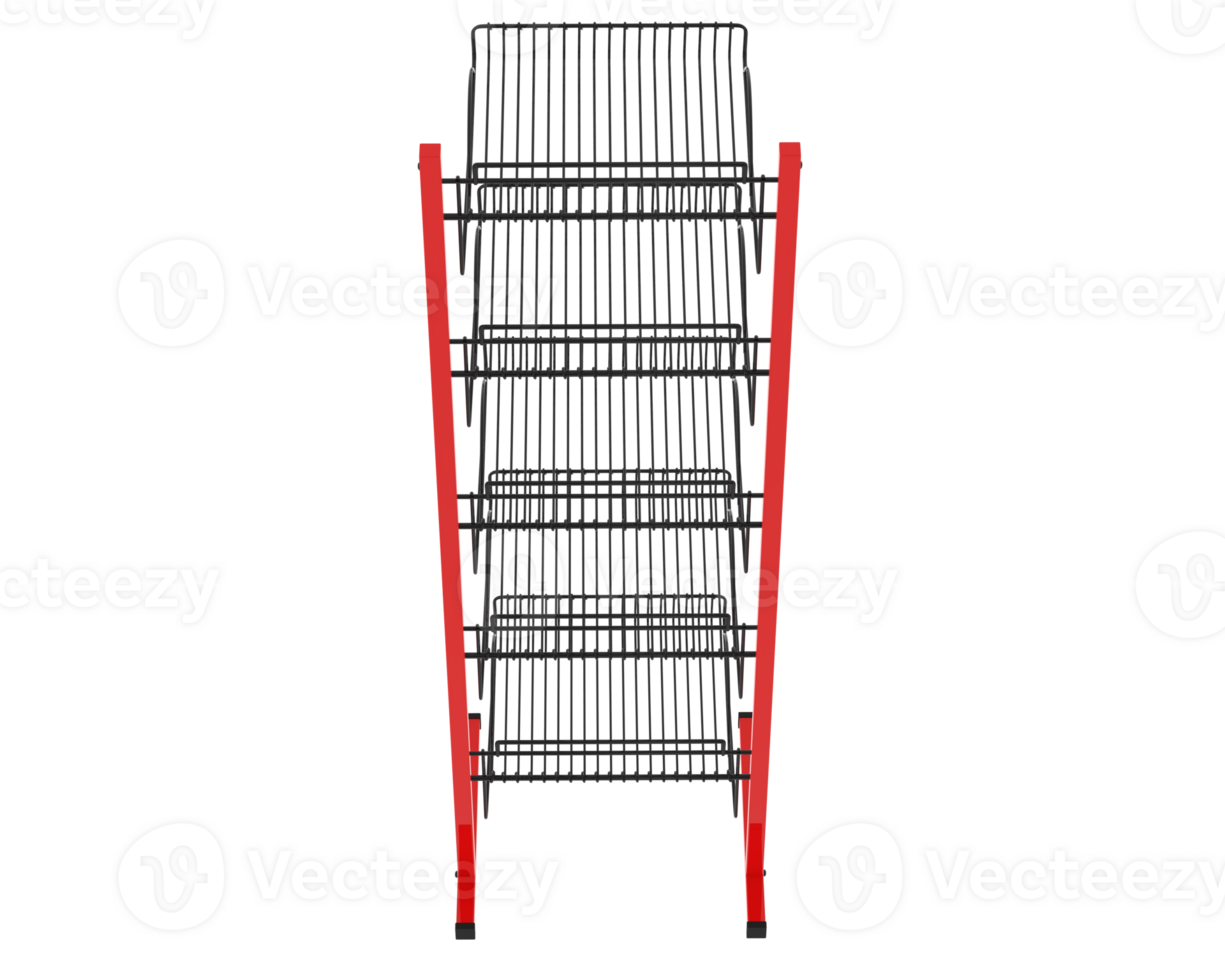 Slat rack display isolated on background. 3d rendering - illustration png