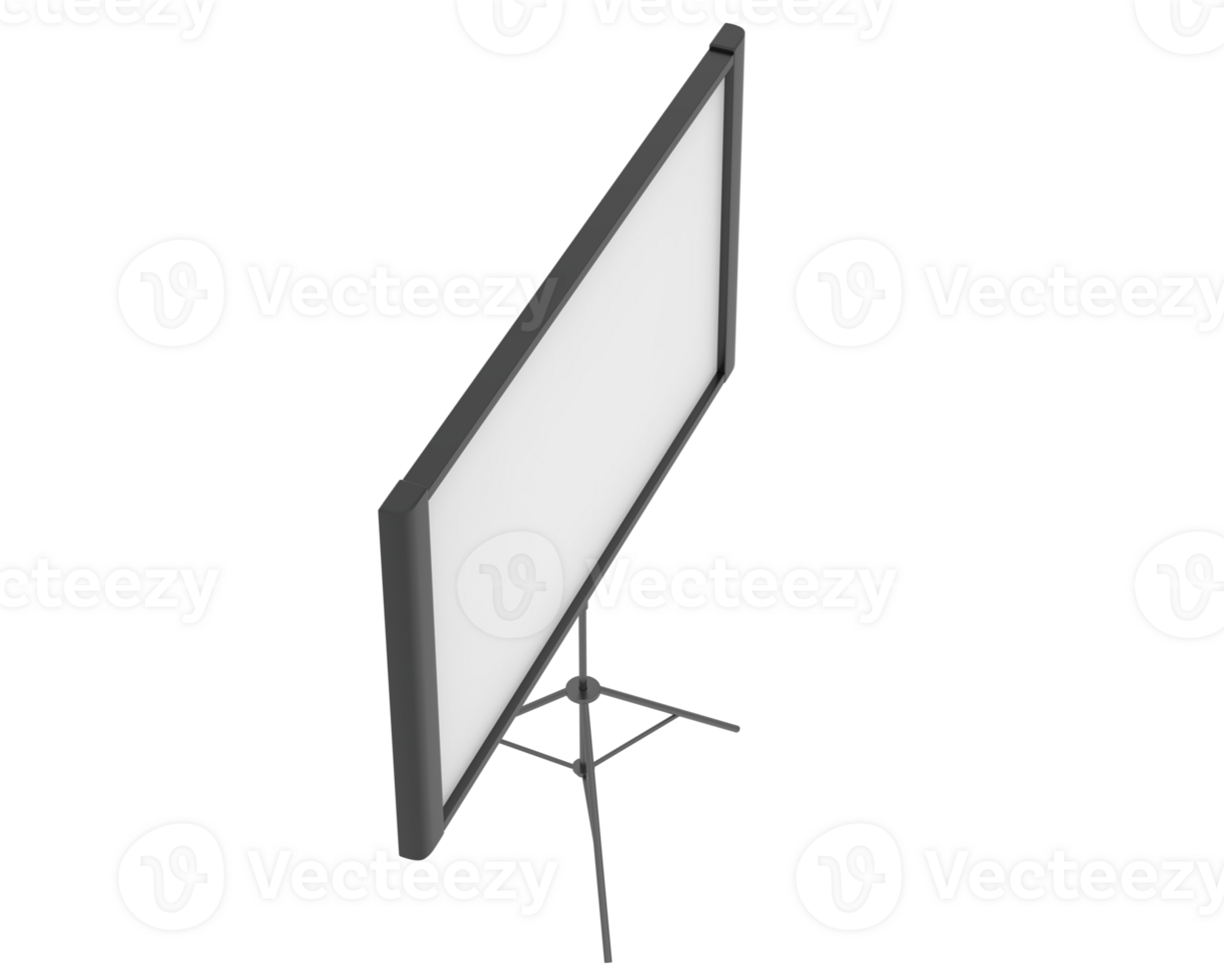 Screen projector wall isolated on background. 3d rendering - illustration png