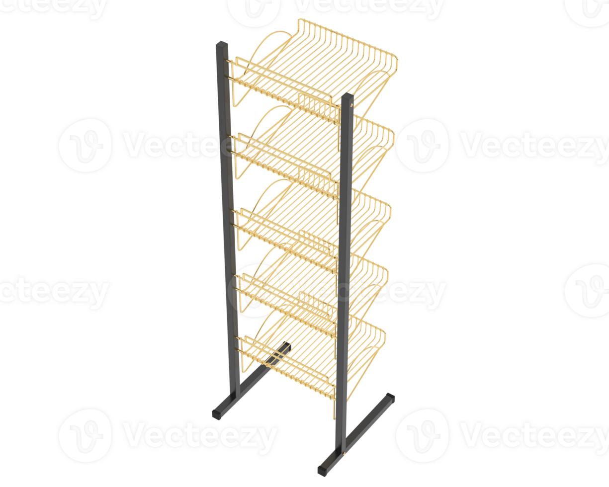 Slat rack display isolated on background. 3d rendering - illustration png