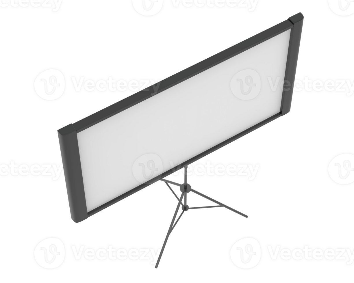 Screen projector wall isolated on background. 3d rendering - illustration png