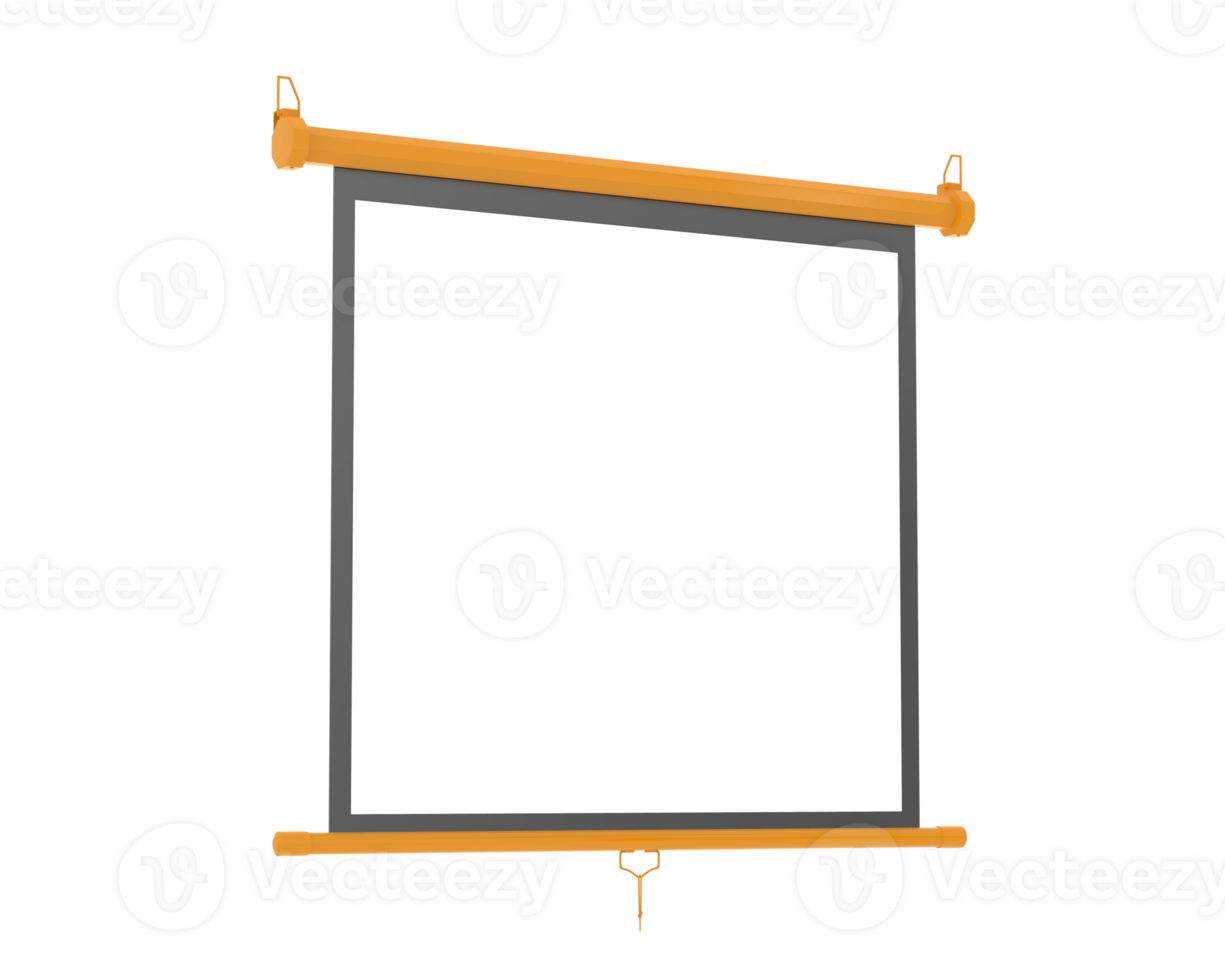 Screen projector wall isolated on background. 3d rendering - illustration png
