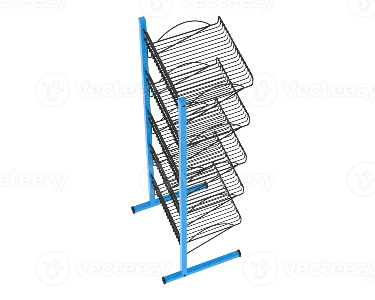 Slat rack display isolated on background. 3d rendering - illustration png