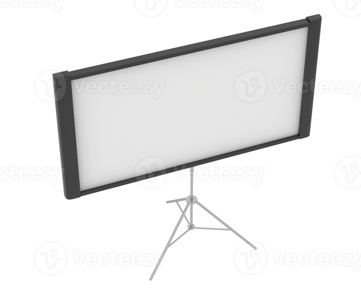 Screen projector wall isolated on background. 3d rendering - illustration png