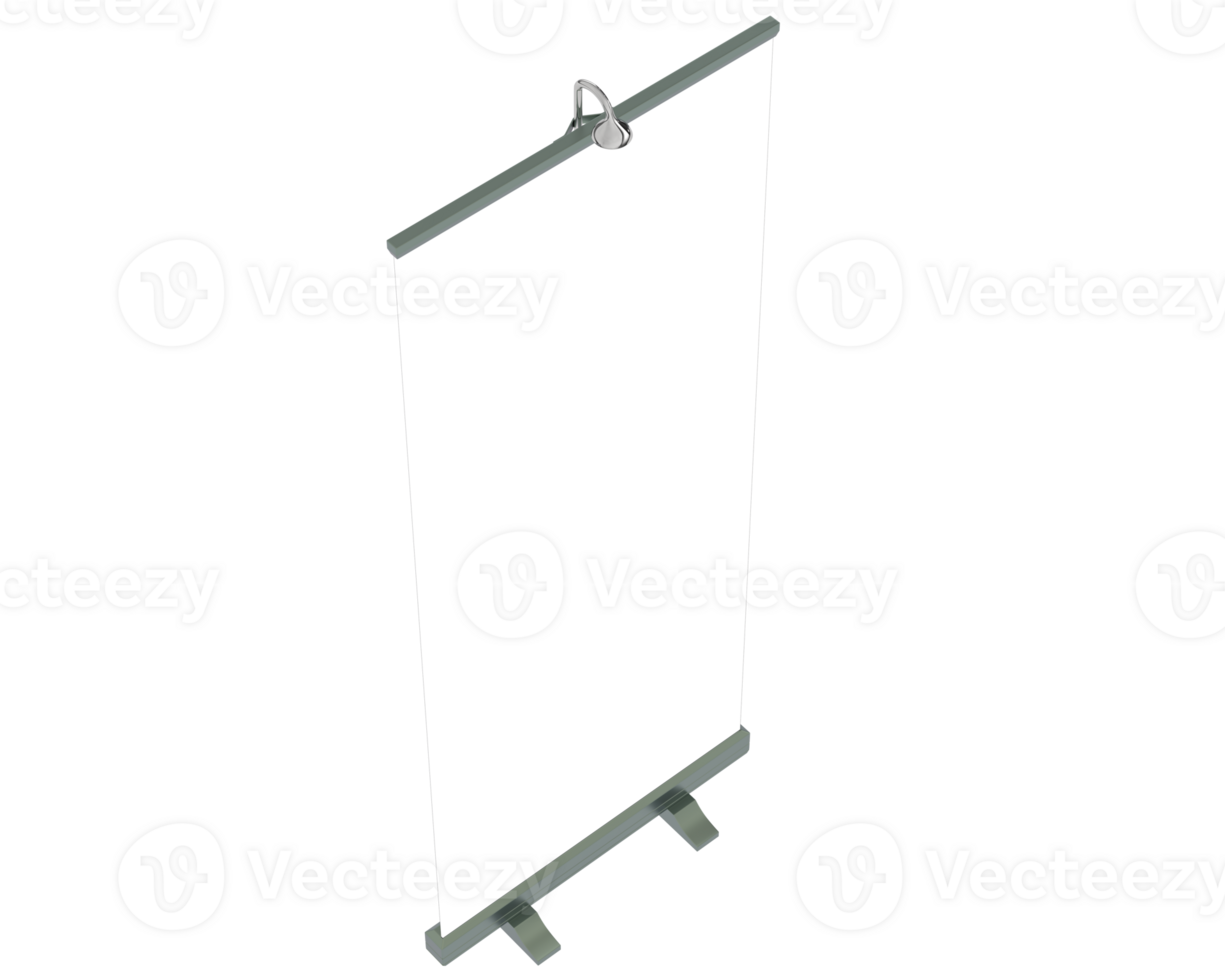 Screen vertical stand isolated on background. 3d rendering - illustration png