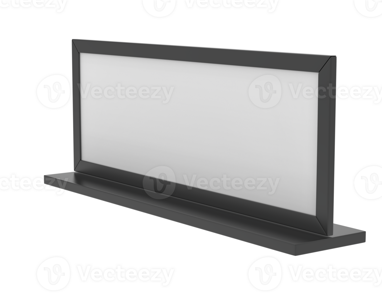 Modern chalk board isolated on background. 3d rendering - illustration png
