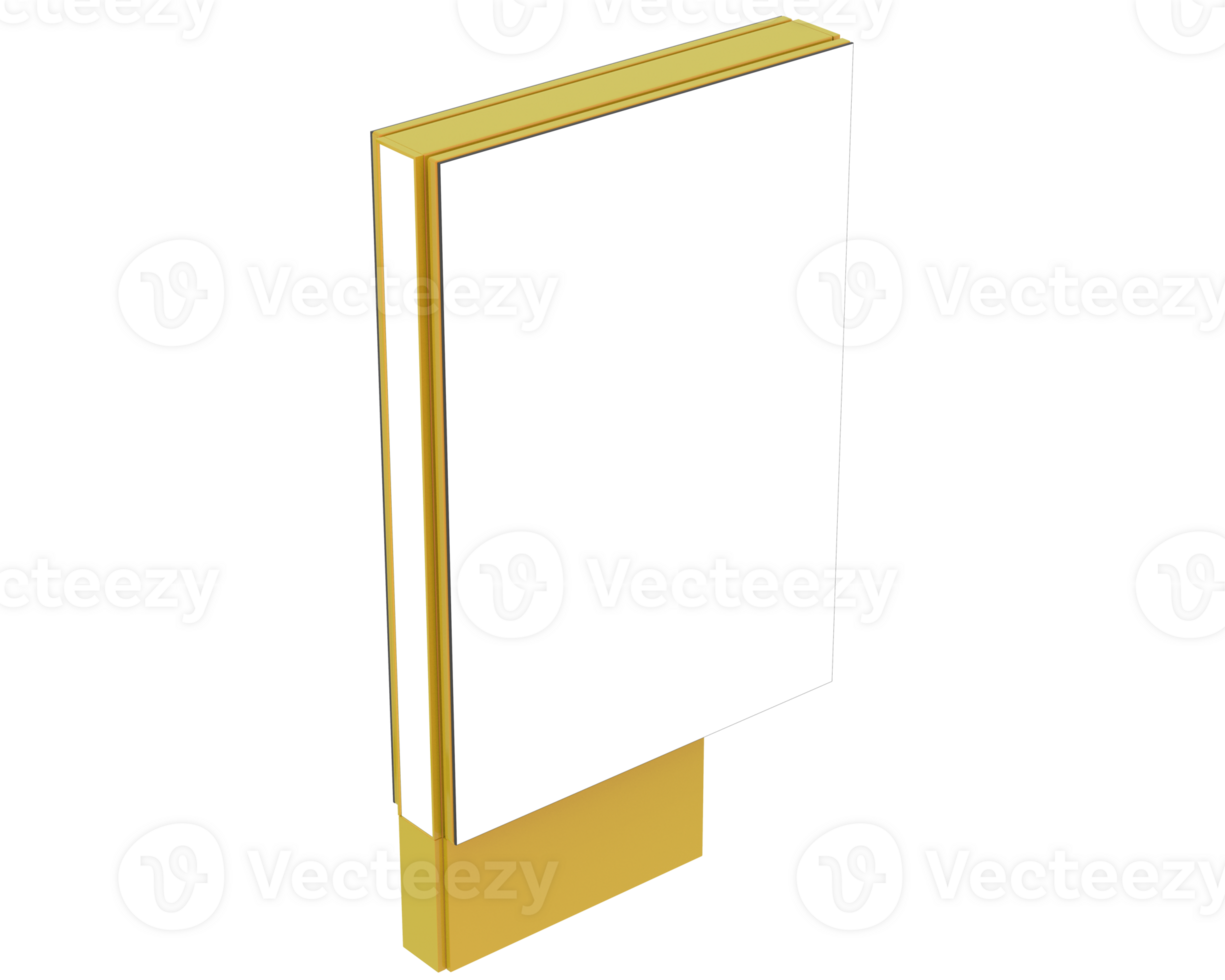 Led single sign isolated on background. 3d rendering - illustration png