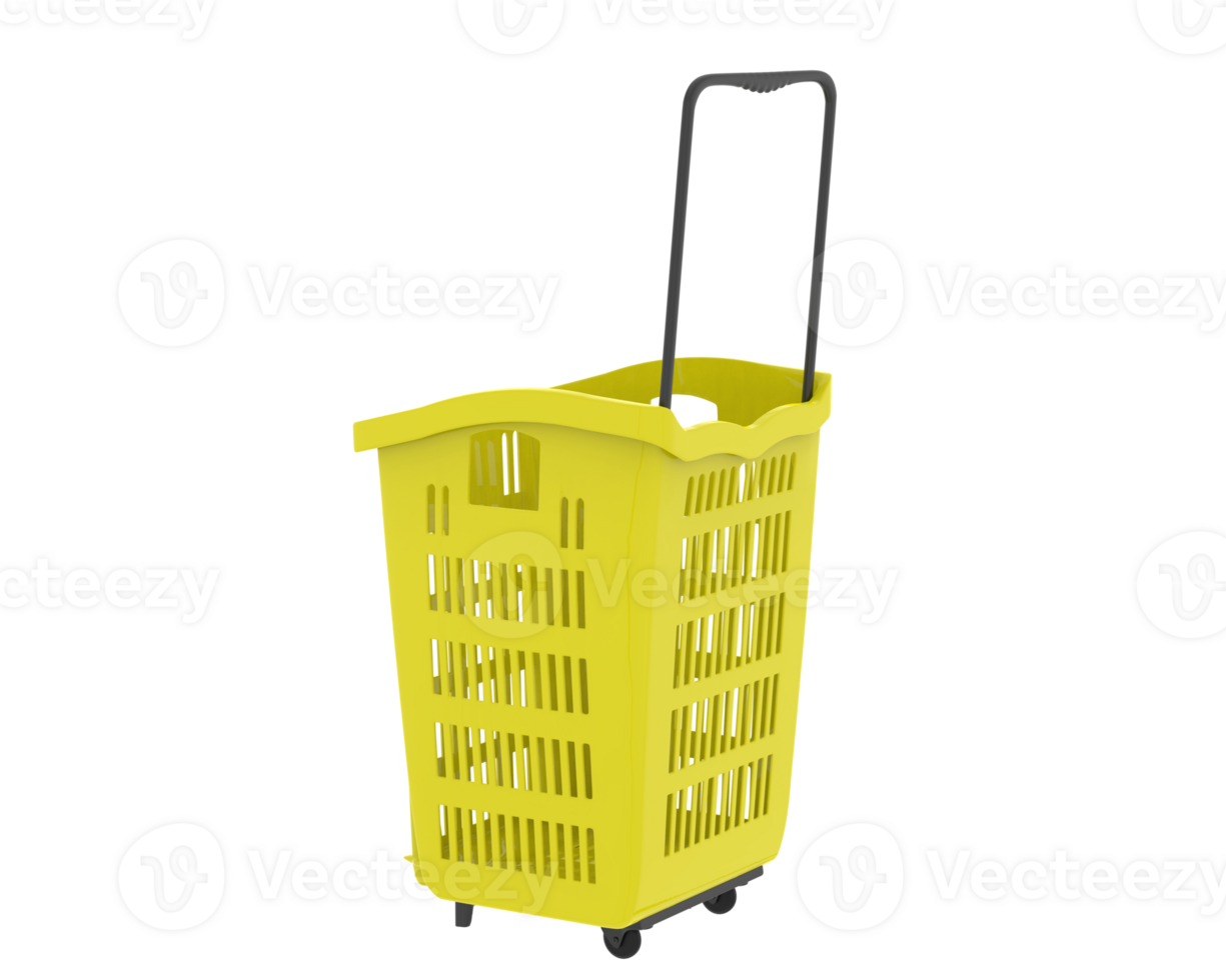Tall shopping basket isolated on background. 3d rendering - illustration png