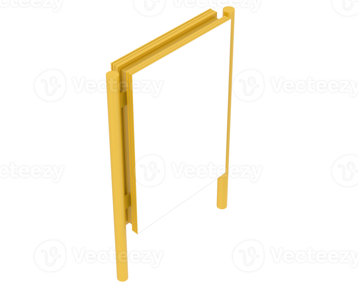 Led single sign isolated on background. 3d rendering - illustration png